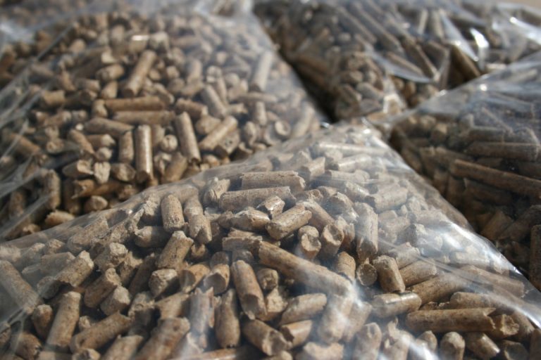 Pellets close up in bags