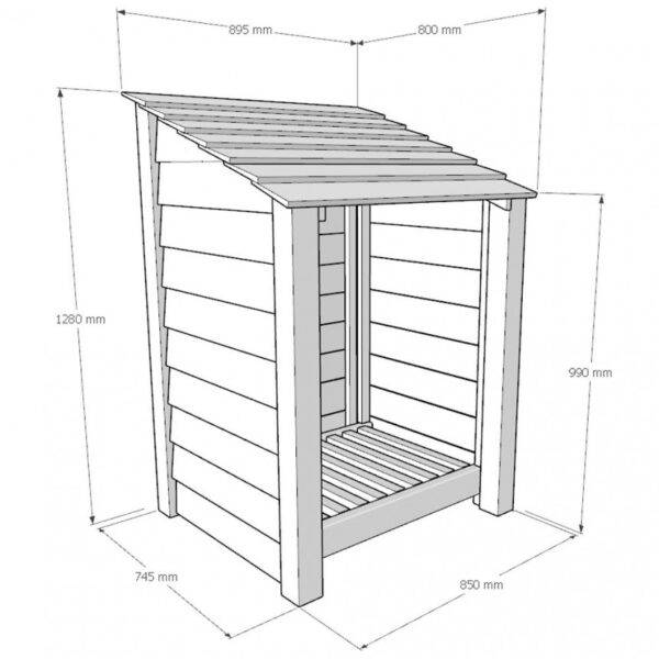 Burley log store - 4ft dimensions