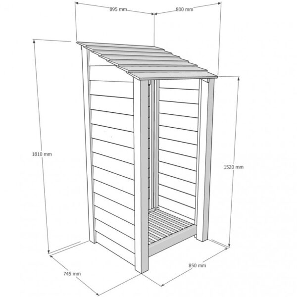 Burley Log Store - 6ft dimensions