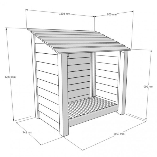 Greetham log store - 4ft dimensions