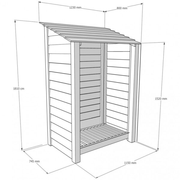 Greetham log store - 6ft dimensions