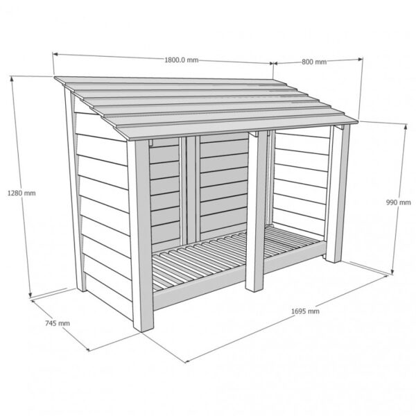 Hambleton log store - 4ft dimensions